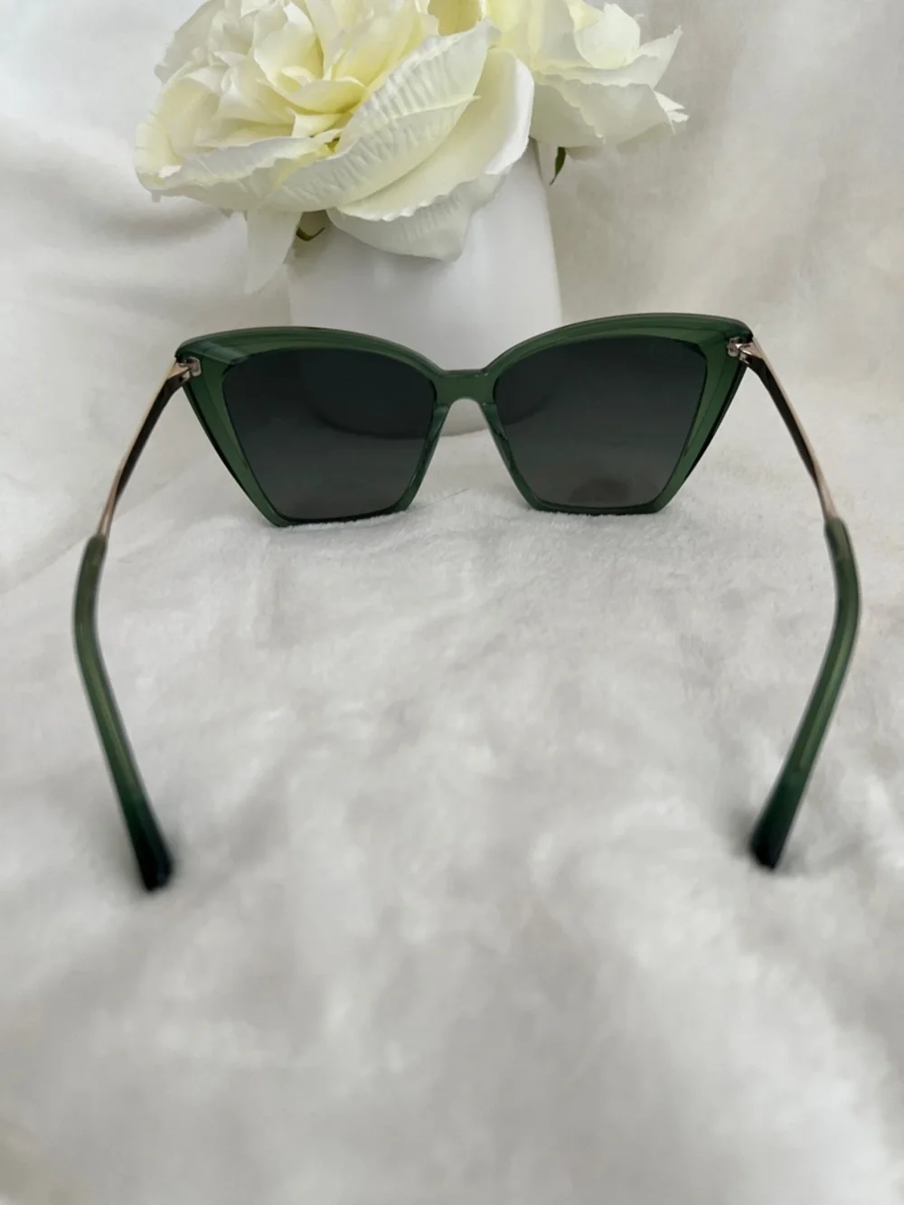 Dark Green Cat Eye Sunglasses - Women Accessories - Picture 6 of 7